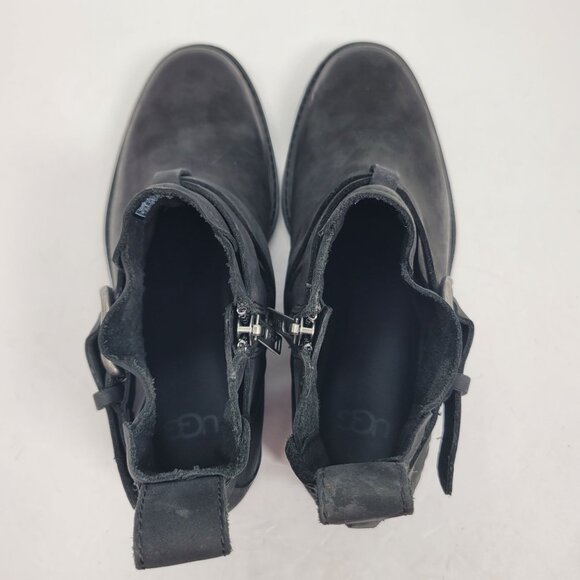 UGG  Wylma Chelsea Women's Black Leather Ankle Boots S/N 1113422 US Size 6.5 - Picture 5 of 8